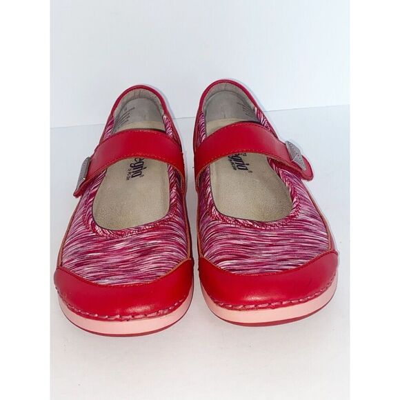 Alegria Shoes Red Mary Jane Slip On Sneaker Stretch Comfort Cushion Y2K 35/5-5.5 - Picture 5 of 15